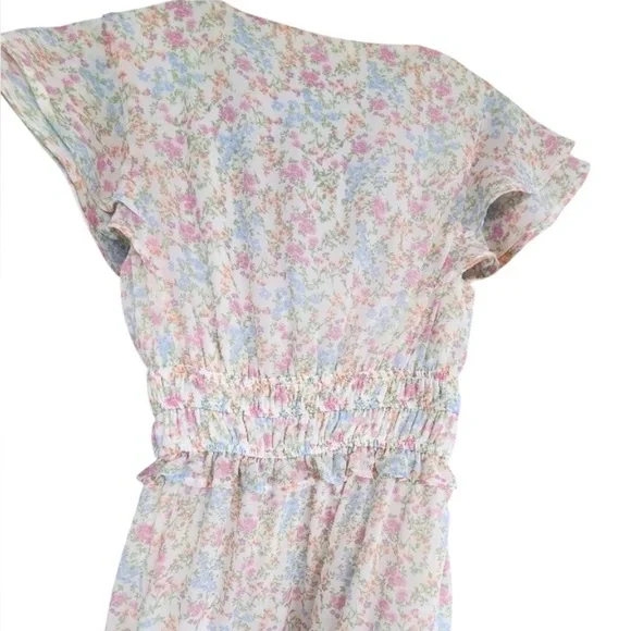 Altard State Floral V-Neck Tiered Ruffle Maxi Dress XS-S Cottagecore Pastel Boho - Picture 5 of 6